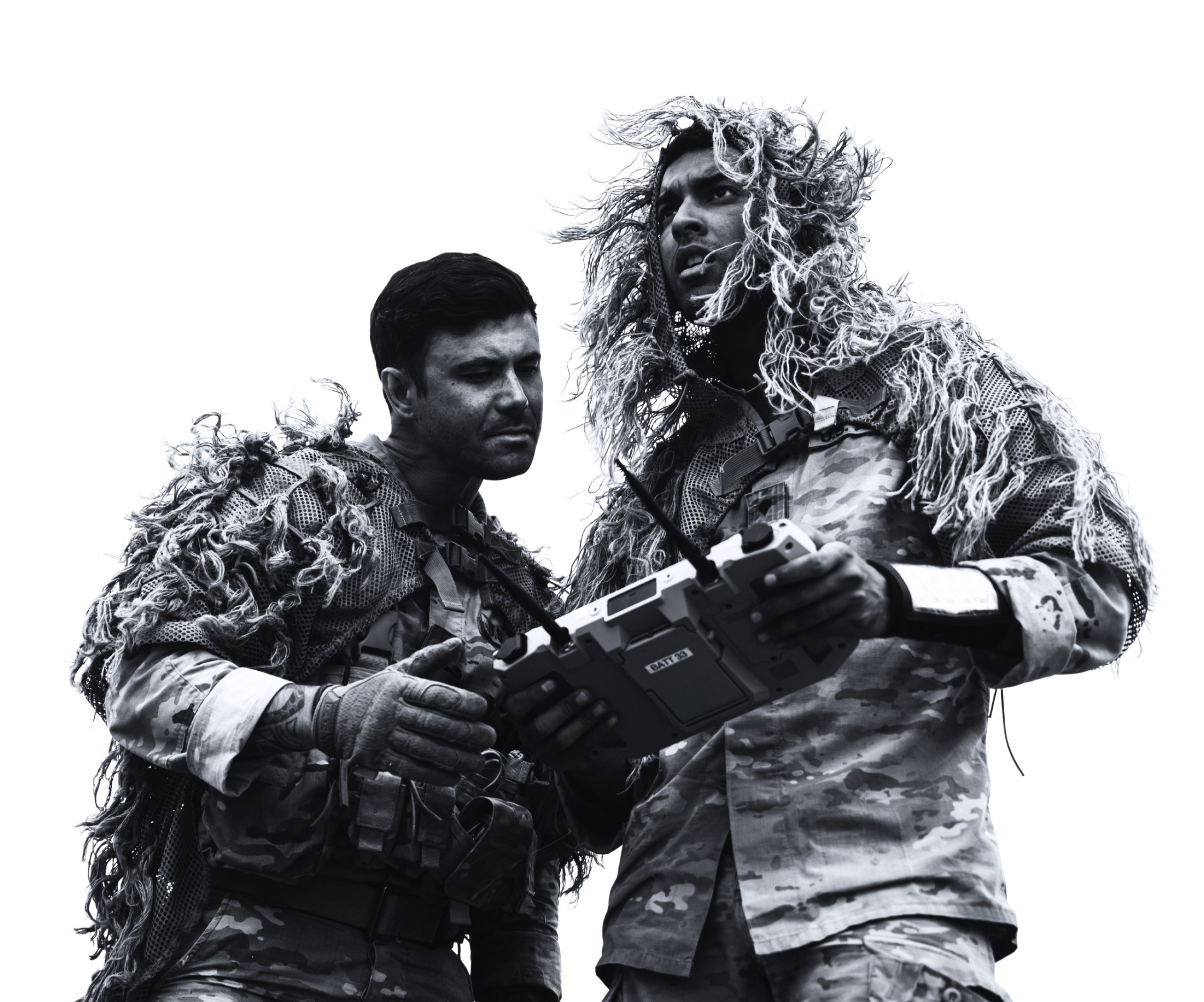 Two soldiers standing with controller