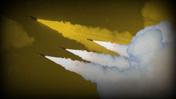 Decorative image of rockets in the air
